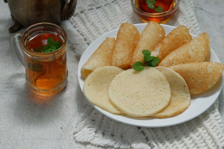 Traditional Baghrir: Moroccan Pancakes with Honey and Smen